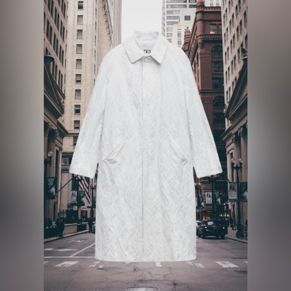 Zara Wrinkled Trench Coat ZW Collection Jackets - Picture 4 of 9